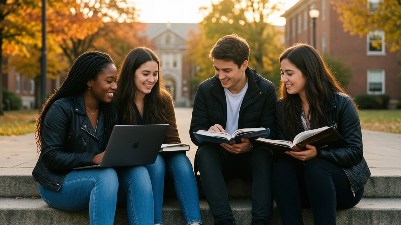 Diverse Canadian students on campus