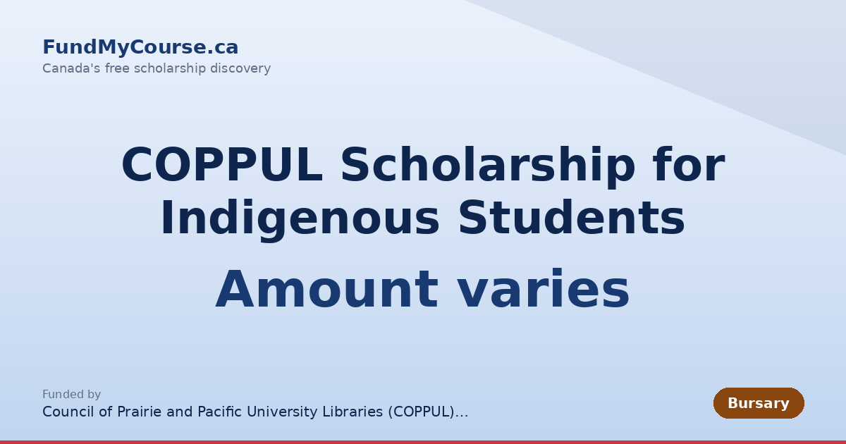 COPPUL Scholarship for Indigenous Students | Fund My Course