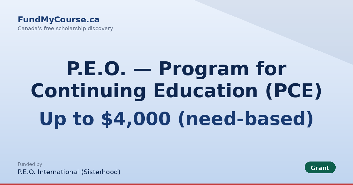 P.E.O. — Program for Continuing Education (PCE)