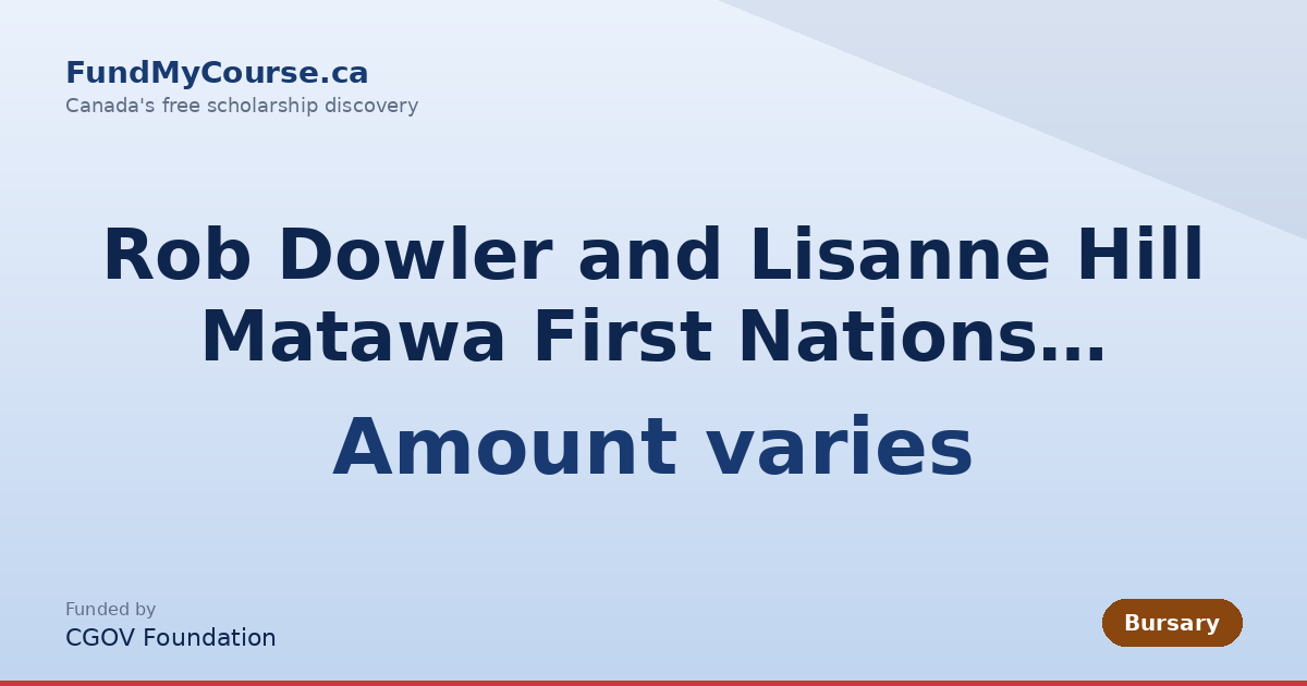 Rob Dowler and Lisanne Hill Matawa First Nations Scholarship