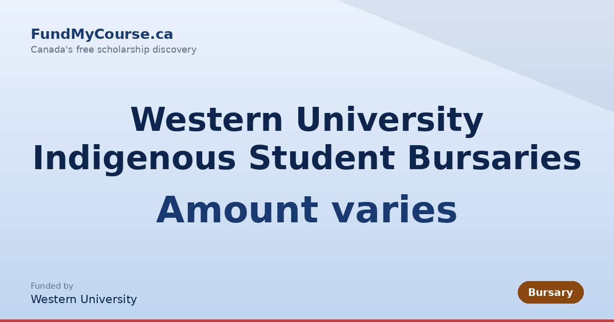 Western University Indigenous Student Bursaries